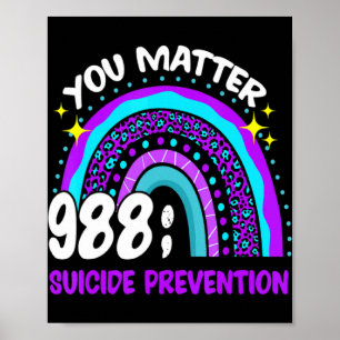 You 988 Suicide Prevention Awareness Leopar Poster