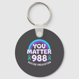 You 988 Suicide Prevention Awareness Rainbow Ribbo Keychain