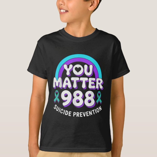 You 988 Suicide Prevention Awareness Rainbow Ribbo T-Shirt (Front)