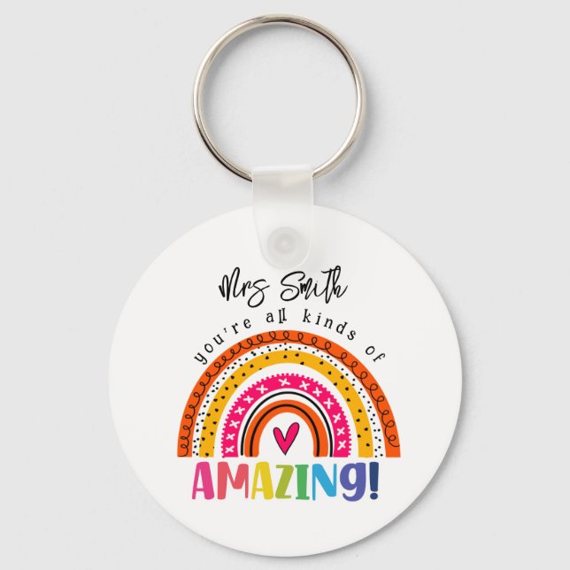 you all kinds of amazing teacher gift keychain (Front)