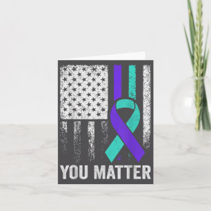 You American Flag Teal Purple Men Mental Health  Card