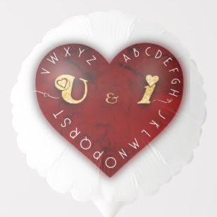 You and I - alphabet game on a red heart Balloon