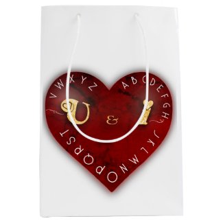 You and I - alphabet game on a red heart
