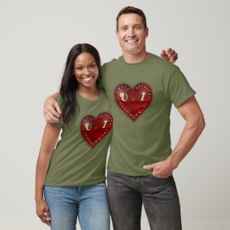 You and I - alphabet game on a red heart