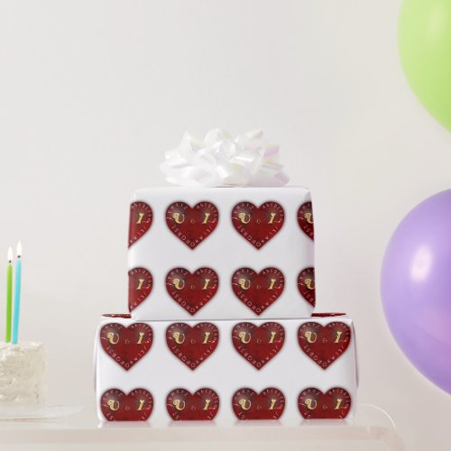 You and I _ alphabet game on a red heart Wrapping Paper