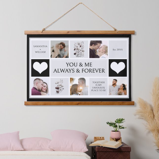 You and Me Always & Forever Photo Collage  Hanging Tapestry (Bedroom)