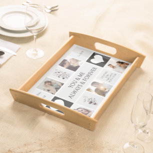 You and Me Always & Forever Photo Collage Serving Tray