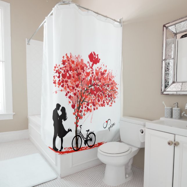 You and Me, and Cupid Shower Curtain (In Situ)