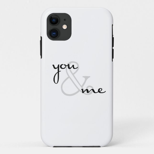 you and me black white modern Case-Mate iPhone case (Back)