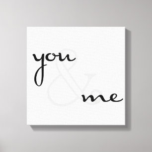 you and me black white modern love canvas print