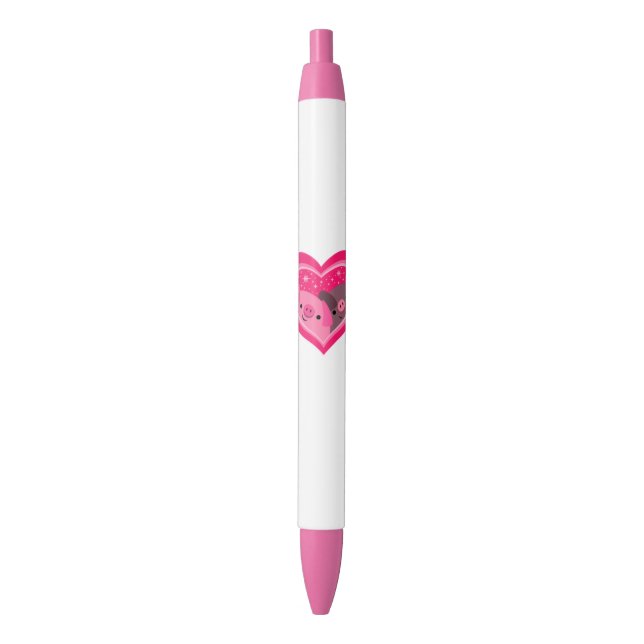 You And Me (Cute Cartoon Pigs) Pen (Front Vertical)