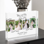 You and Me Forever and Always Elegant Leaf Wedding Photo Block<br><div class="desc">Elegant and romantic wedding photo block, lettered with "you and me forever and always". The photo template displays your wedding pictures in vertical portrait format and you can further personalize with your names and wedding date. Your pictures are framed with a delicate leaf design and you are welcome to change...</div>