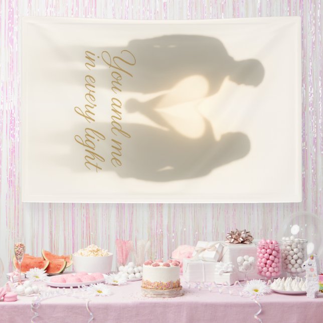 You and Me in Every Light Romantic Shadow Art Back Banner (Party)