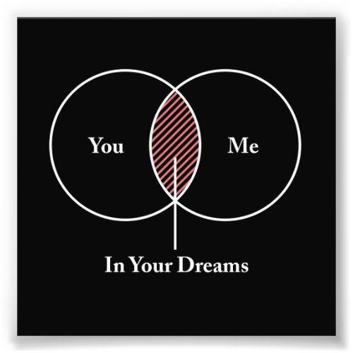 You and Me In Your Dreams Venn Diagram Photo Print
