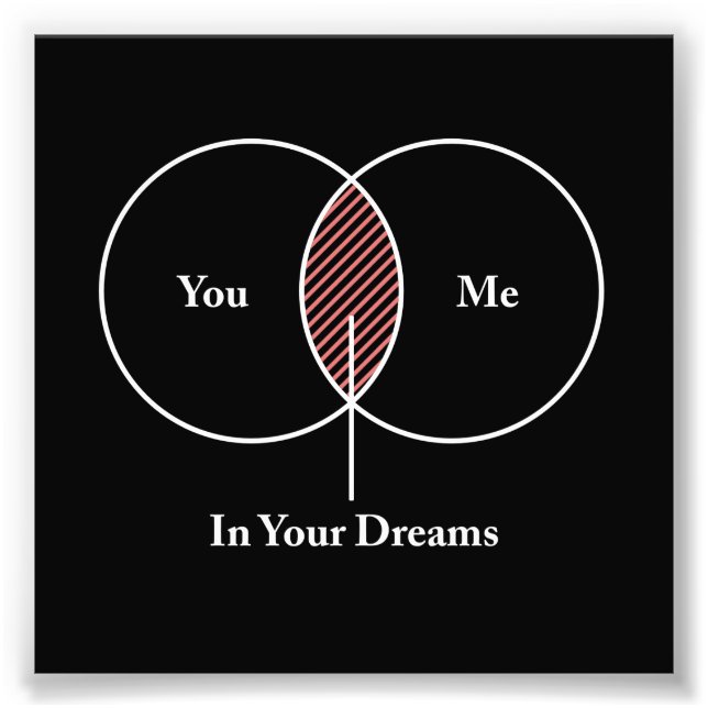 You and Me In Your Dreams Venn Diagram Photo Print (Front)