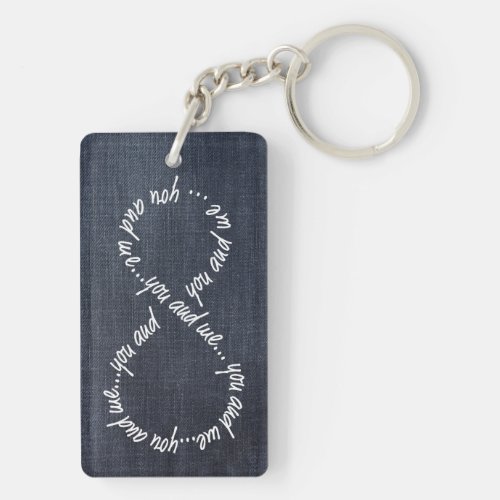 You and Me Infinity Rectangle Keychain
