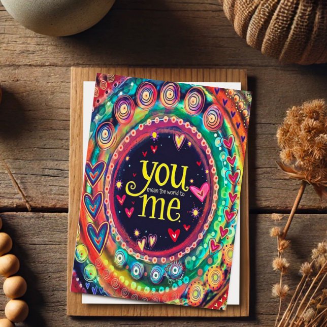You and Me Inspirivity Colorful Whimsical Modern Card (Creator Uploaded)