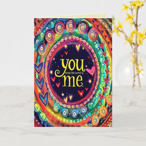 You and Me Inspirivity Colorful Whimsical Modern Card