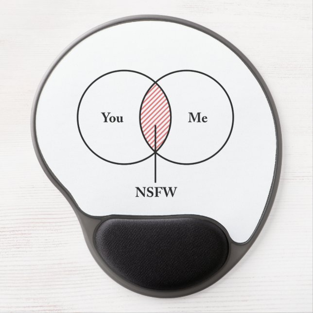 You and Me NSFW Venn Diagram Gel Mouse Pad (Front)