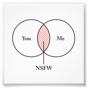 You and Me NSFW Venn Diagram Photo Print