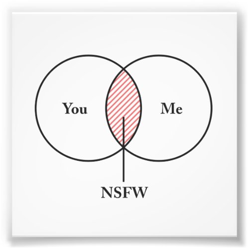 You and Me NSFW Venn Diagram Photo Print