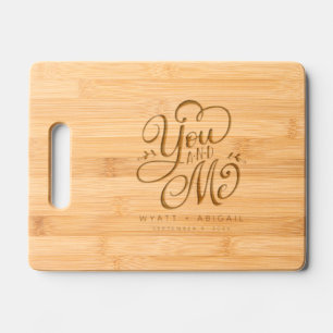 You and Me Personalized Engraved Wedding  Cutting Board