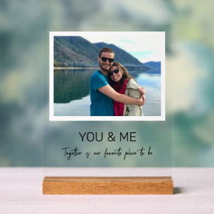 You and Me Photo and Personalized Text Acrylic Sign