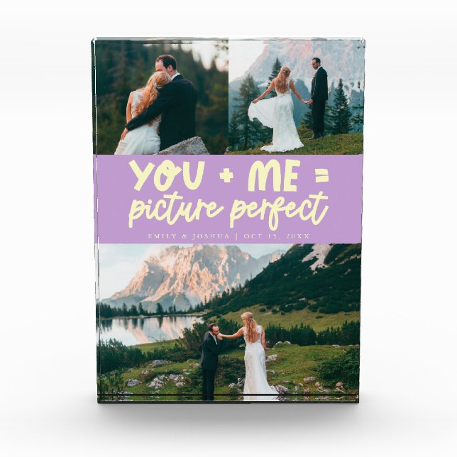 You and Me Picture Perfect Newlywed Lemon Wisteria Photo Block (Front)