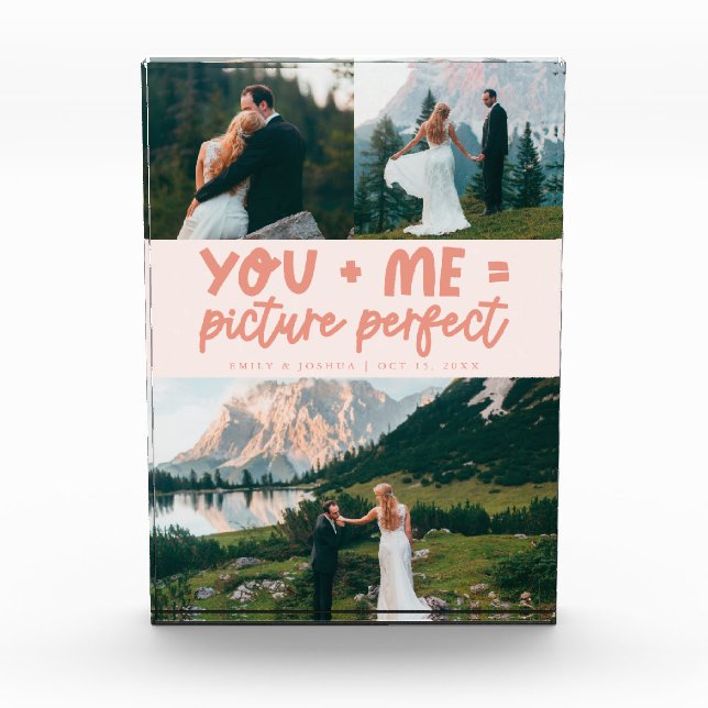You and Me Picture Perfect Newlywed Peach Photo Block (Front)