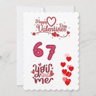  You and Me Romantic Heart Pattern Valentine's Day Holiday Card