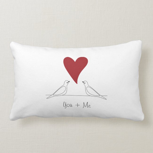You and Me Simple Modern Birds in Love Red Heart