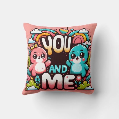 you and me throw pillow
