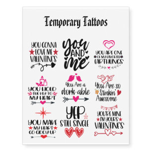 You and Me Valentine's Day Fun Bestie Temporary Tattoos