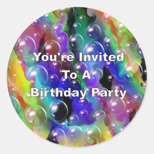 Youaposre Invited To A Birthday Party Classic Round Sticker