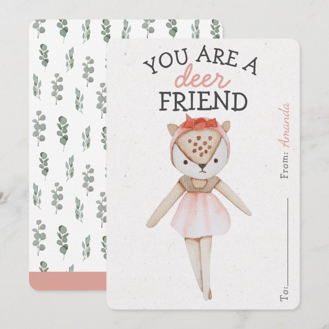 You Are A Deer Friend Girl Valentine Day Classroom (Front/Back)