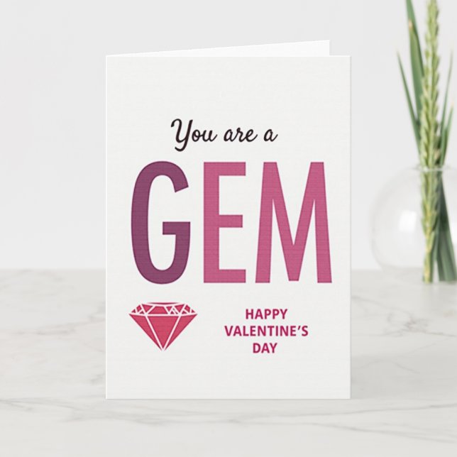 You Are A Gem Valentines Day Card (Front)