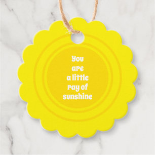 You are a little Ray of Sunshine yellow sun custom Favor Tags
