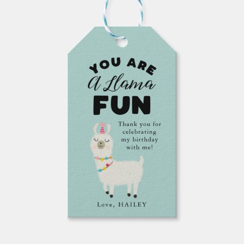 You Are A Llama Fun Birthday Party Favor Gift Tags