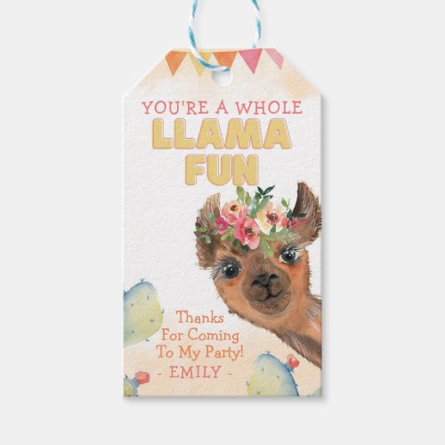 You Are A Llama Fun Birthday Party Favor Gift Tags