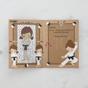 You are A-Maze-ing Girls Karate Happy Birthday Card