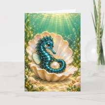 You Are a Pearl Turquoise Seahorse Greeting Card