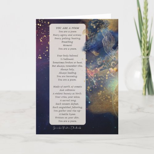 You Are A Poem encouragement gift Thank You Card