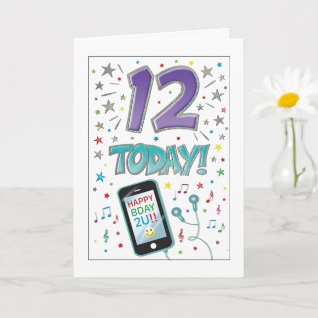 YOU ARE A "PRE-TEEN" AND "12 YEARS OLD" CARD (Small Plant)