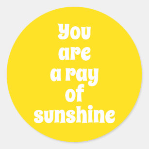 You are a ray of Sunshine, sunny happy yellow Classic Round Sticker
