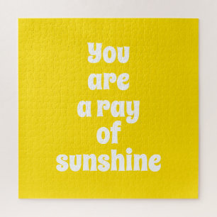 You are a ray of Sunshine yellow modern typography Jigsaw Puzzle