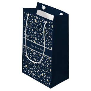 You Are A Star! Elegant Modern Blue Small Gift Bag