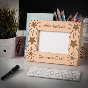 You Are A Star Script Elegant Modern Wooden Engraved Frames