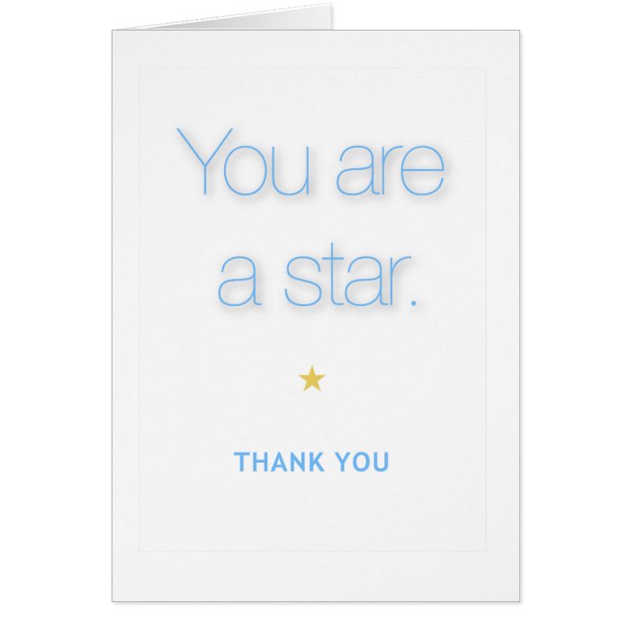 You are a star - Thank You Card | Zazzle