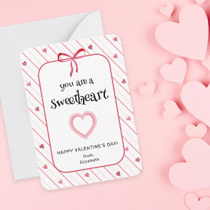 You Are A Sweetheart Classroom Valentine Note Card