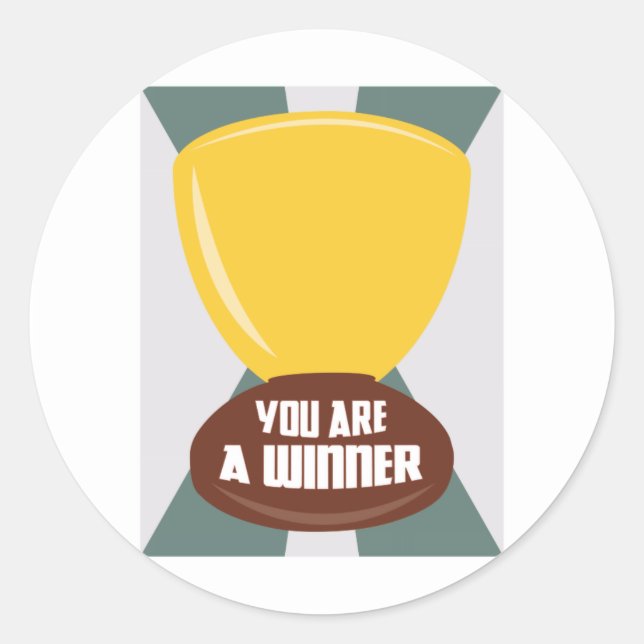 You Are A Winner Classic Round Sticker (Front)